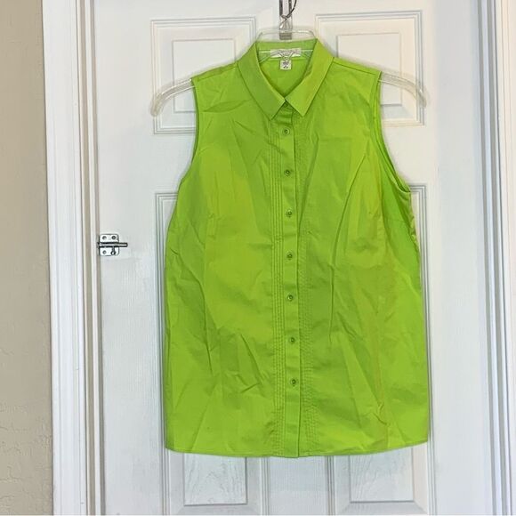 Coldwater Creek Lime Green Sleeveless Top Size Medium 10-12 - Picture 8 of 9